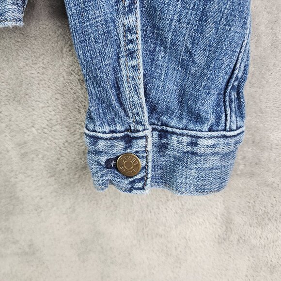 Womens J.Crew Indigo Blue Denim Trucker Jacket Button Up Cotton Classic Style M - Picture 5 of 12